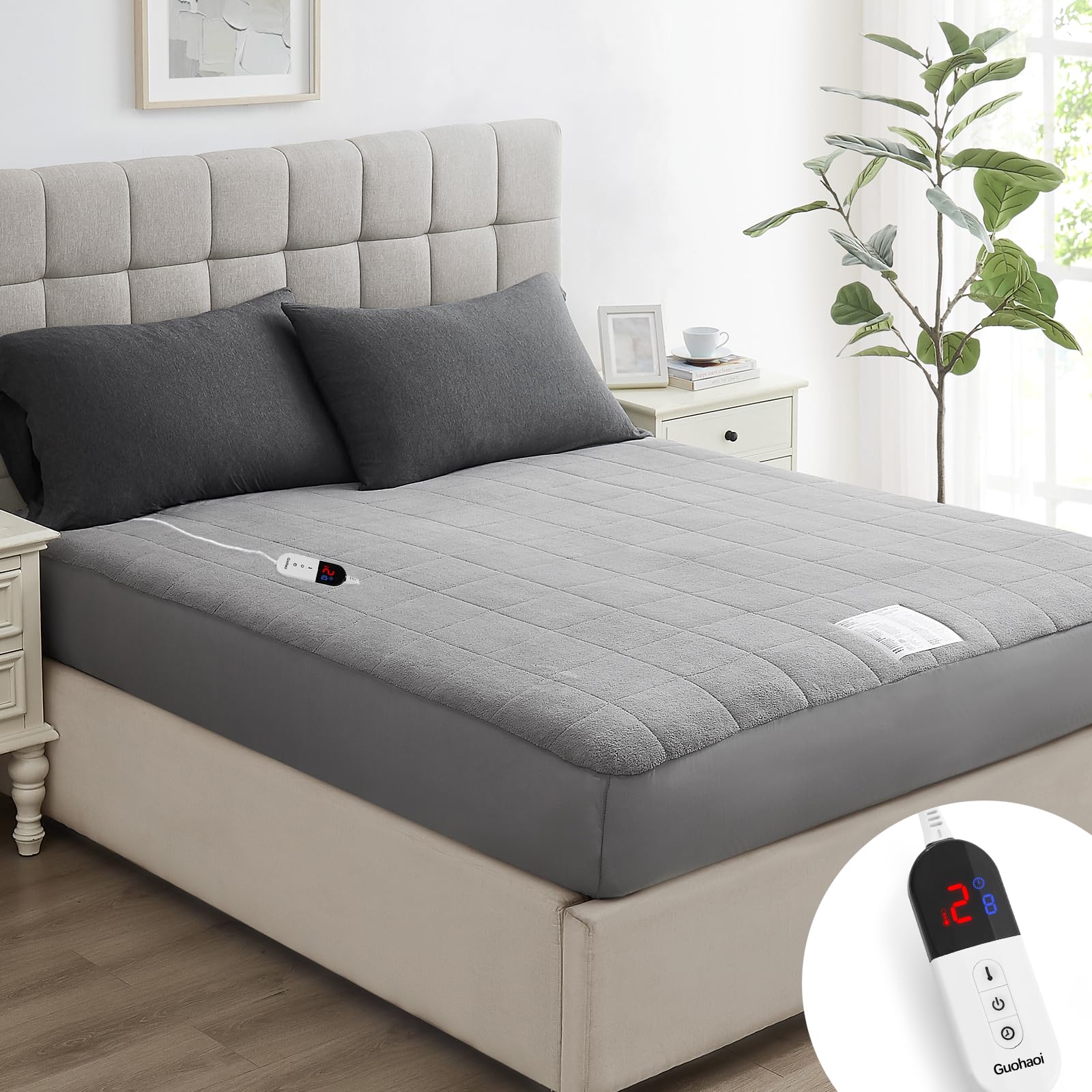 Guohaoi Heated Mattress Pad Full Warm Electric Mattress Pad With 10 Hour Timer Auto Off And 6 Heating Setting, Single Control So